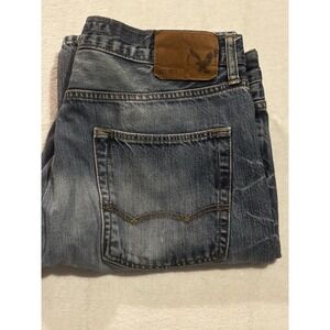 American Eagle Men's Jeans Classic Boot Cut Blue 36x32.5 (tag 36x34) Blue Cowboy